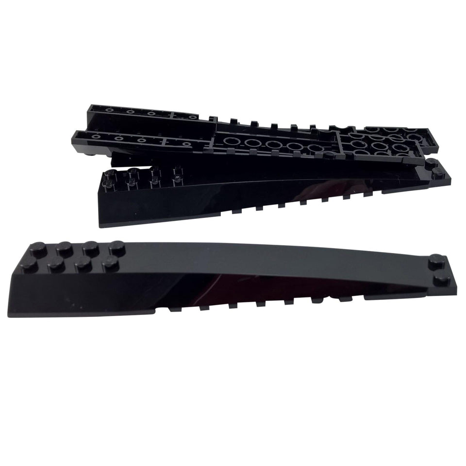 LEGO® plaque en coin 16 x 4 élément triple courbé avec renforts en dessous, grande forme aérodynamique lisse pour les constructions de véhicules ou de coques, noir