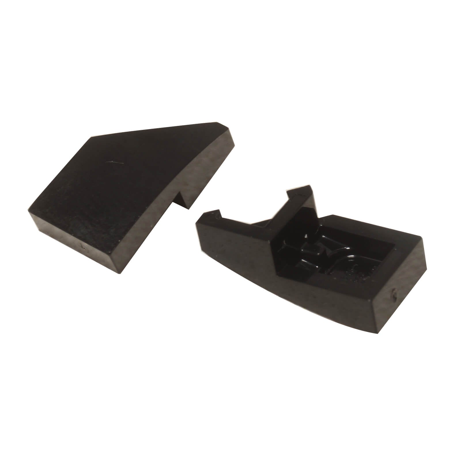 LEGO® Wedge 2 x 1 x 2/3 Sinistra (Parte 29120) in nero, comunemente usato per costruzioni angolari e dettagli lisci
