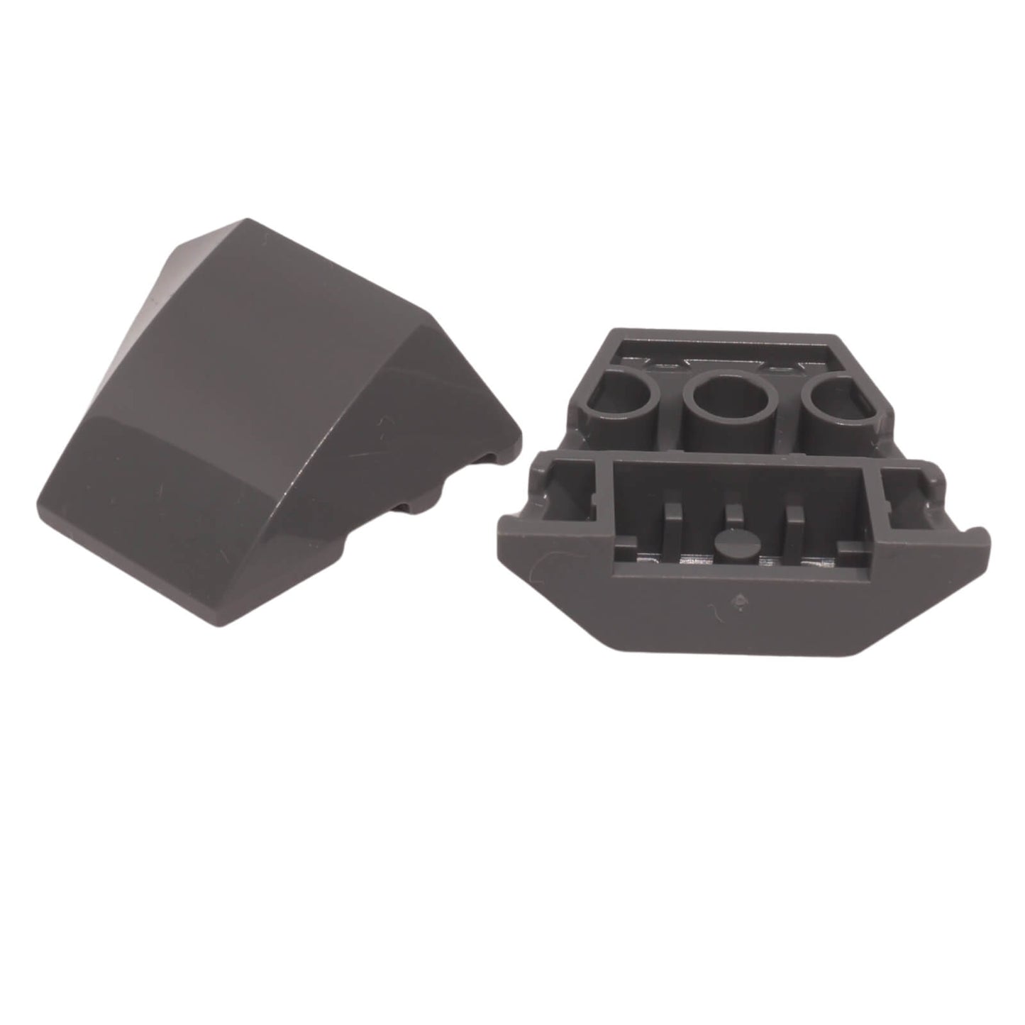 LEGO® wedge plate 4 x 3 with smooth studless surface, angled shape for clean vehicle panels and modern builds, dark bluish gray color
