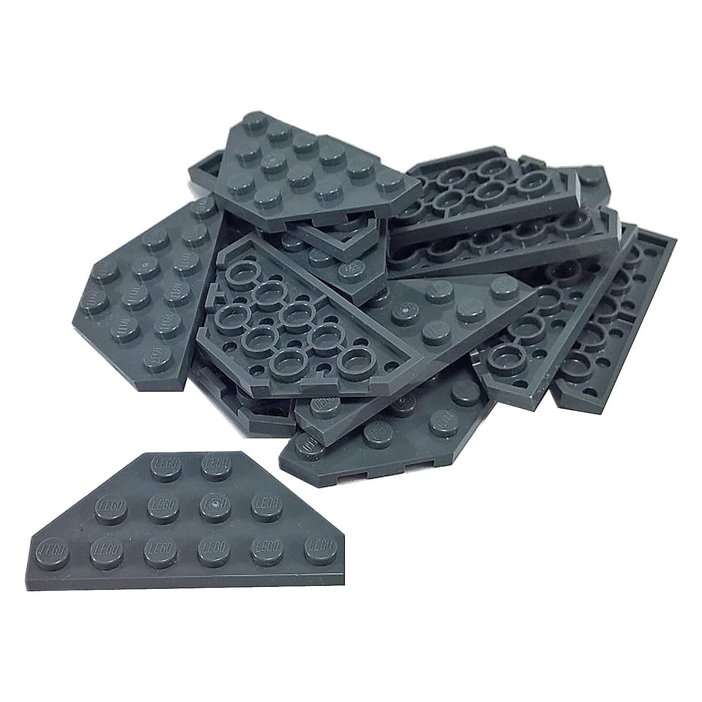 LEGO Wedge Plate 3 x 6 Cut Corners 2419 Dark Bluish Gray