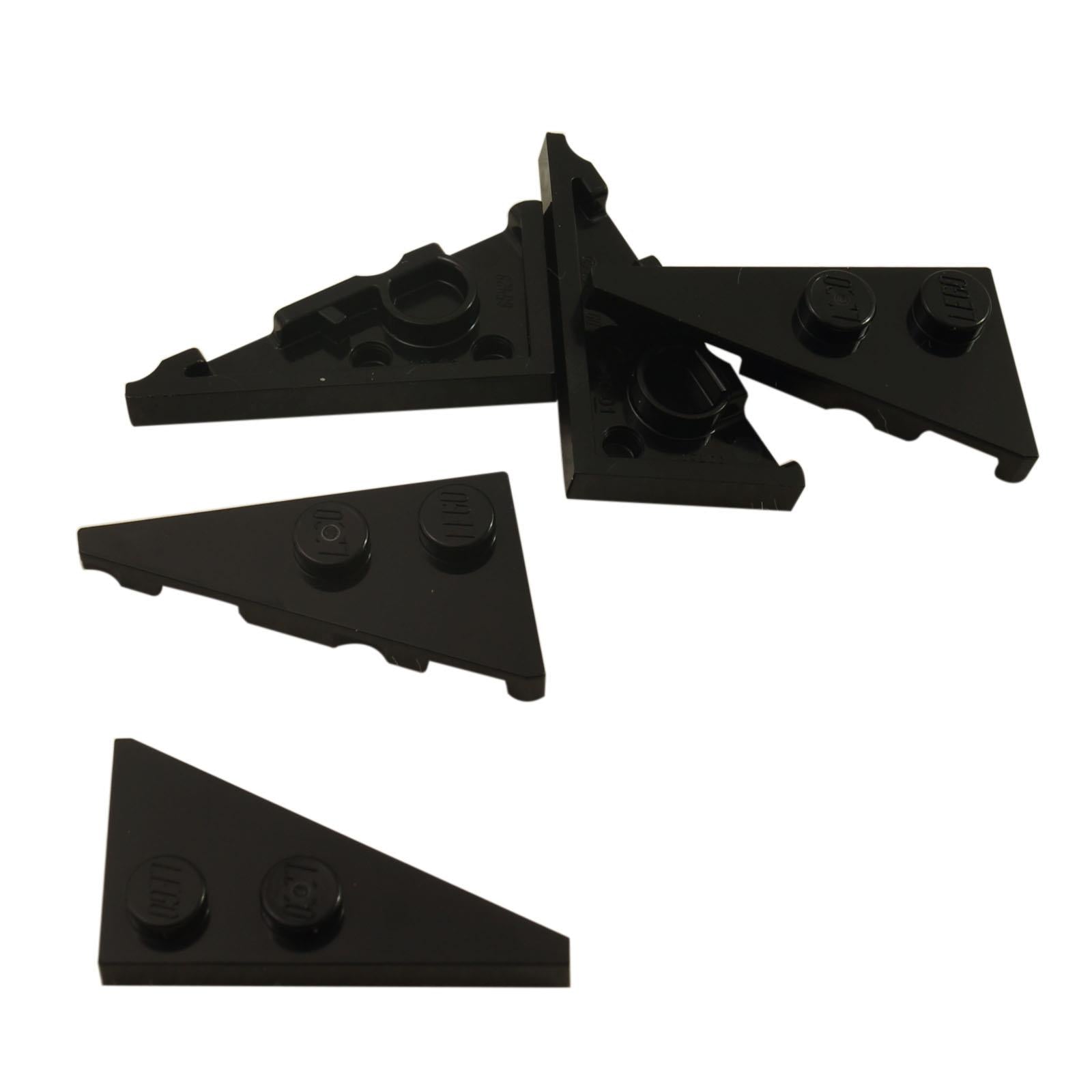 LEGO® Płytka klinowa 4 x 2 lewa, spiczasta (część 65429) w kolorze czarnym, używana do ostrych kątów, frontów pojazdów i szczegółowego kształtowania
