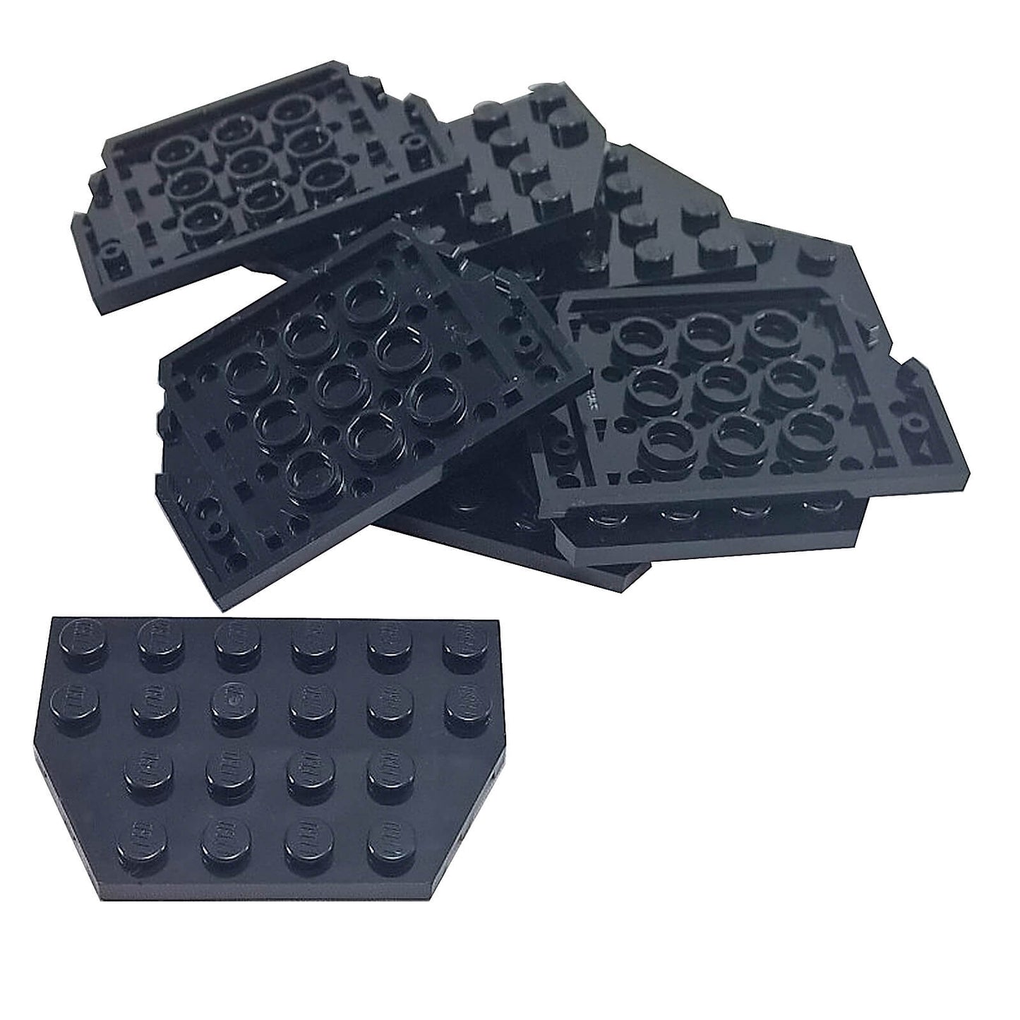 LEGO wedge plate 4x6 cut corners part 32059 angled plate piece, black
