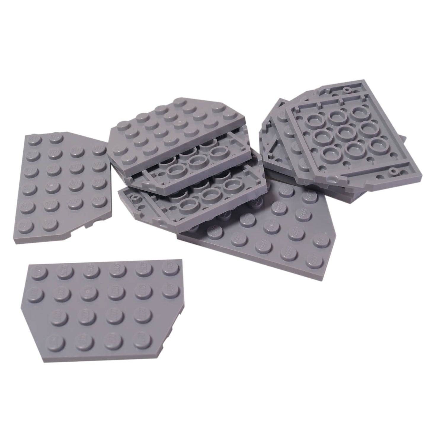LEGO wedge plate 4x6 cut corners part 32059 angled plate piece, light bluish gray