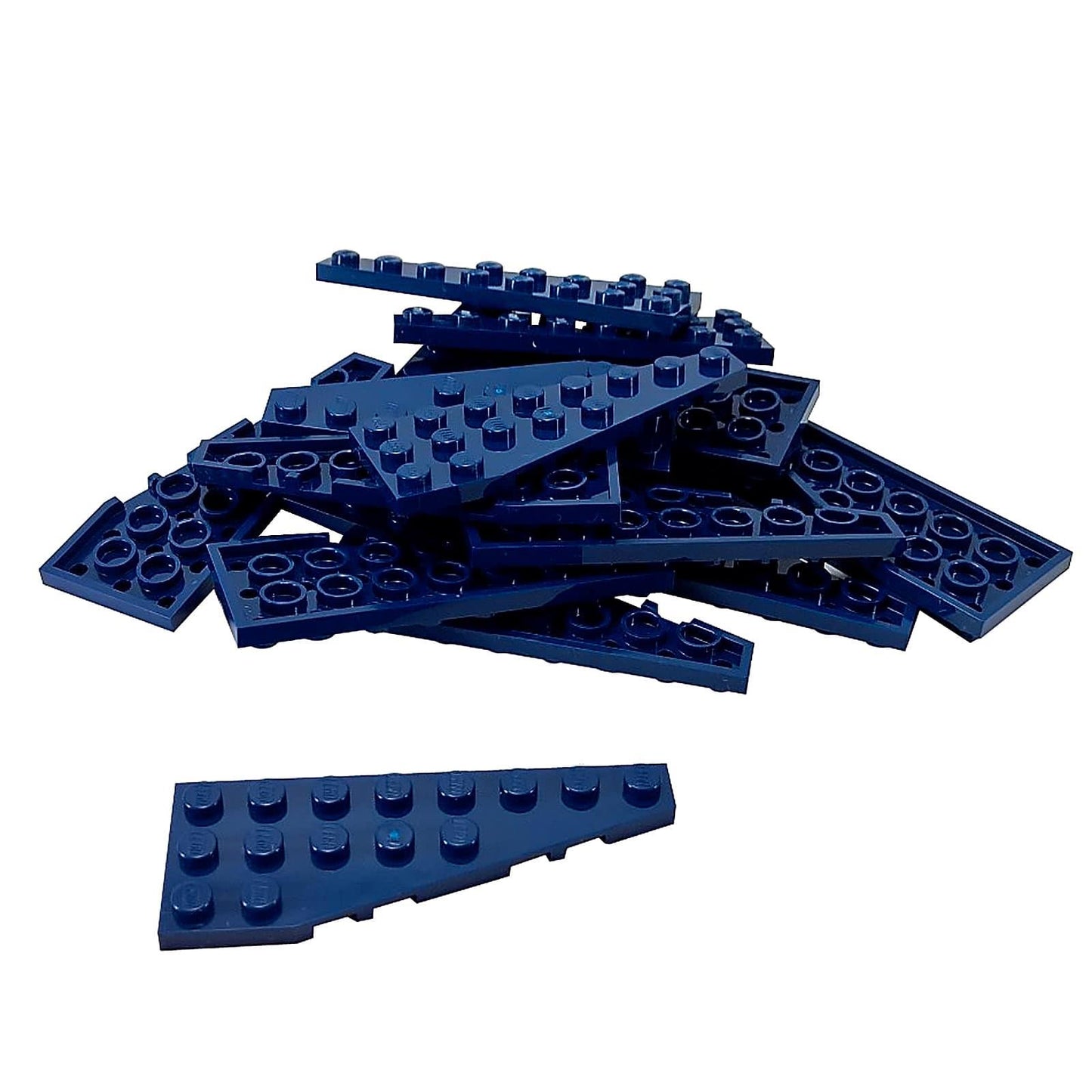 LEGO® plăcuță înclinată 8 x 3, piesă pentagonală pe partea dreaptă, formă înclinată pentru panouri de vehicule sau detalii structurale, culoare albastru închis
