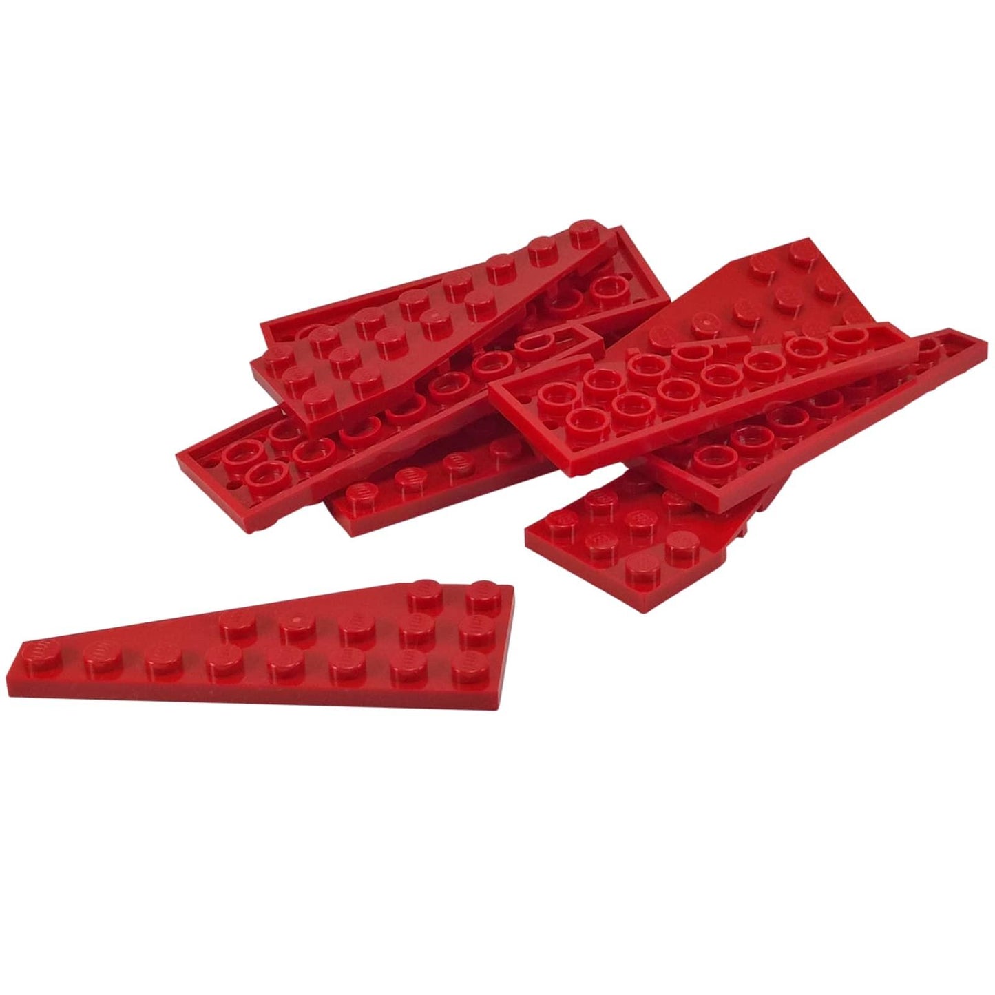 LEGO® plăcuță înclinată 8 x 3, piesă pentagonală pe partea dreaptă, formă înclinată pentru panouri de vehicule sau detalii structurale, culoare roșie

