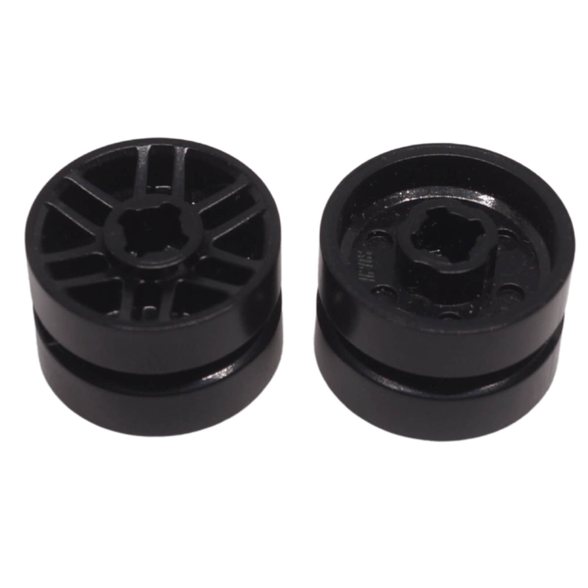 LEGO® Wheel 11208 14 x 9.9mm with Centre Groove Fake Bolts and 6 Double Spokes in black