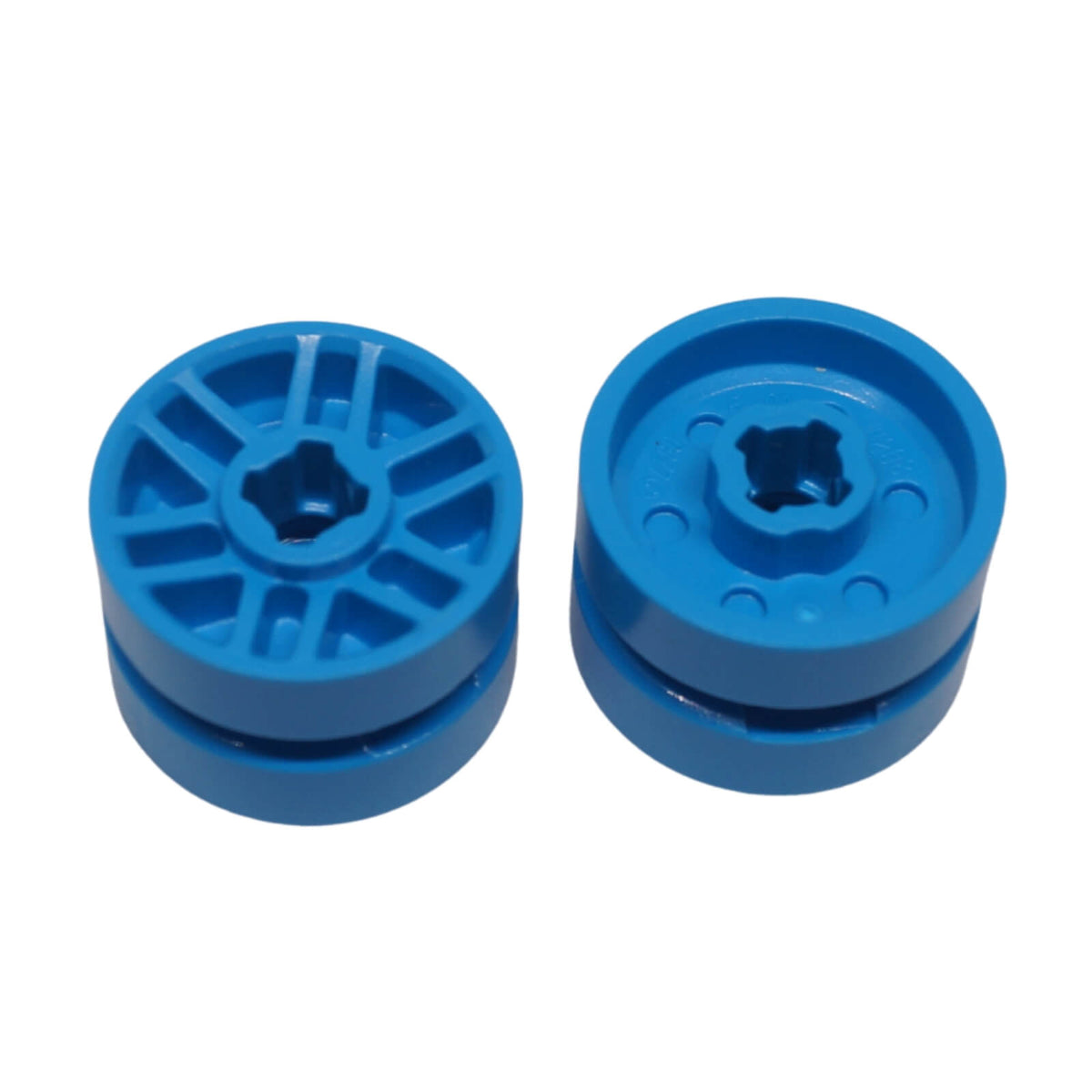 LEGO® Wheel 11208 14 x 9.9mm with Centre Groove Fake Bolts and 6 Double Spokes in dark azure