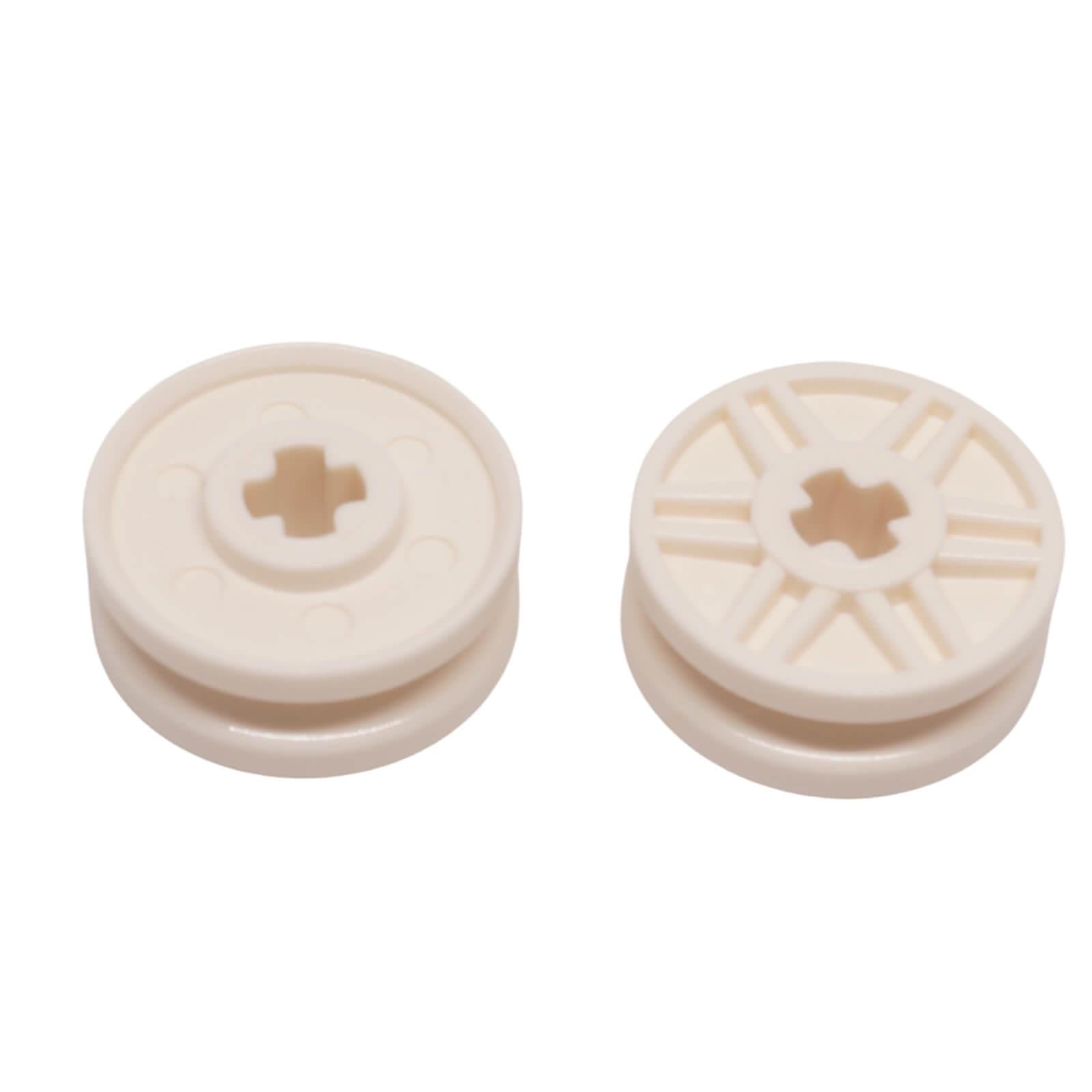LEGO wheel 18mm with axle hole 56903 shallow spokes and bolt detail, white