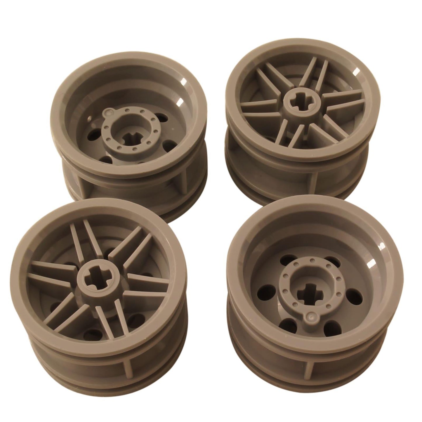 LEGO® wheel 30.4 mm diameter x 20 mm wide with reinforced rim and no pin holes, suitable for vehicles and Technic-style builds, light bluish gray color
