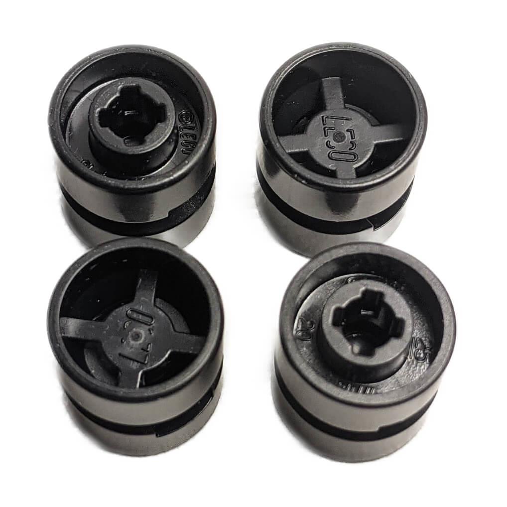 LEGO wheel 11mm with notched hole part 6014b Black