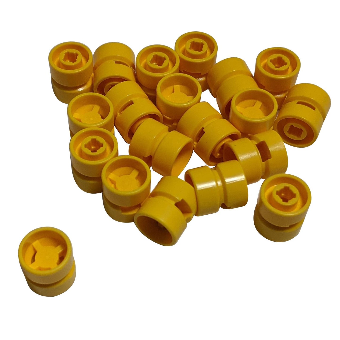 LEGO wheel 11mm with notched hole part 6014b Yellow