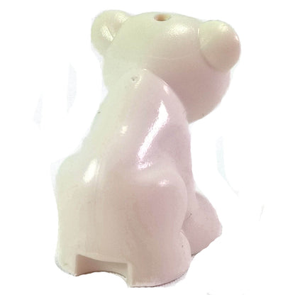 LEGO white bear cub animal figure dark azure eyes black nose 14732pb03 - side