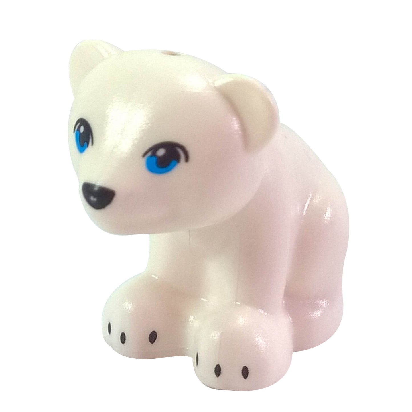 LEGO white bear cub animal figure dark azure eyes black nose 14732pb03