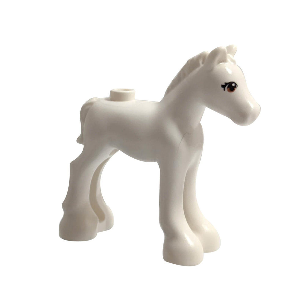 Blanco Caballo, Friends, Potro con Naranja Oscuro Ojos con patrón de 2 pestañas
