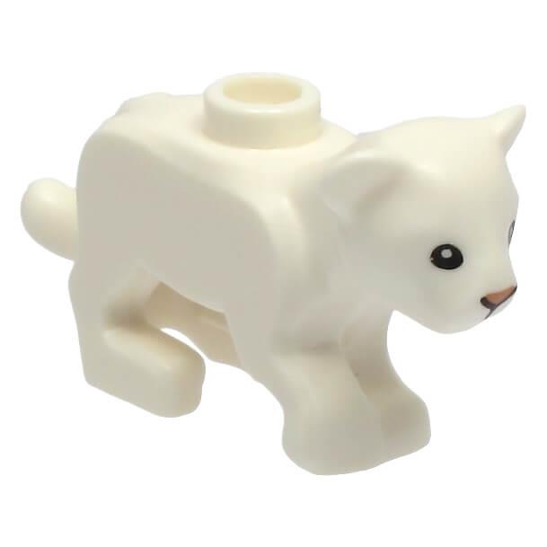 LEGO® White Lion Cub with Black Eyes and Nougat Nose 77307pb02