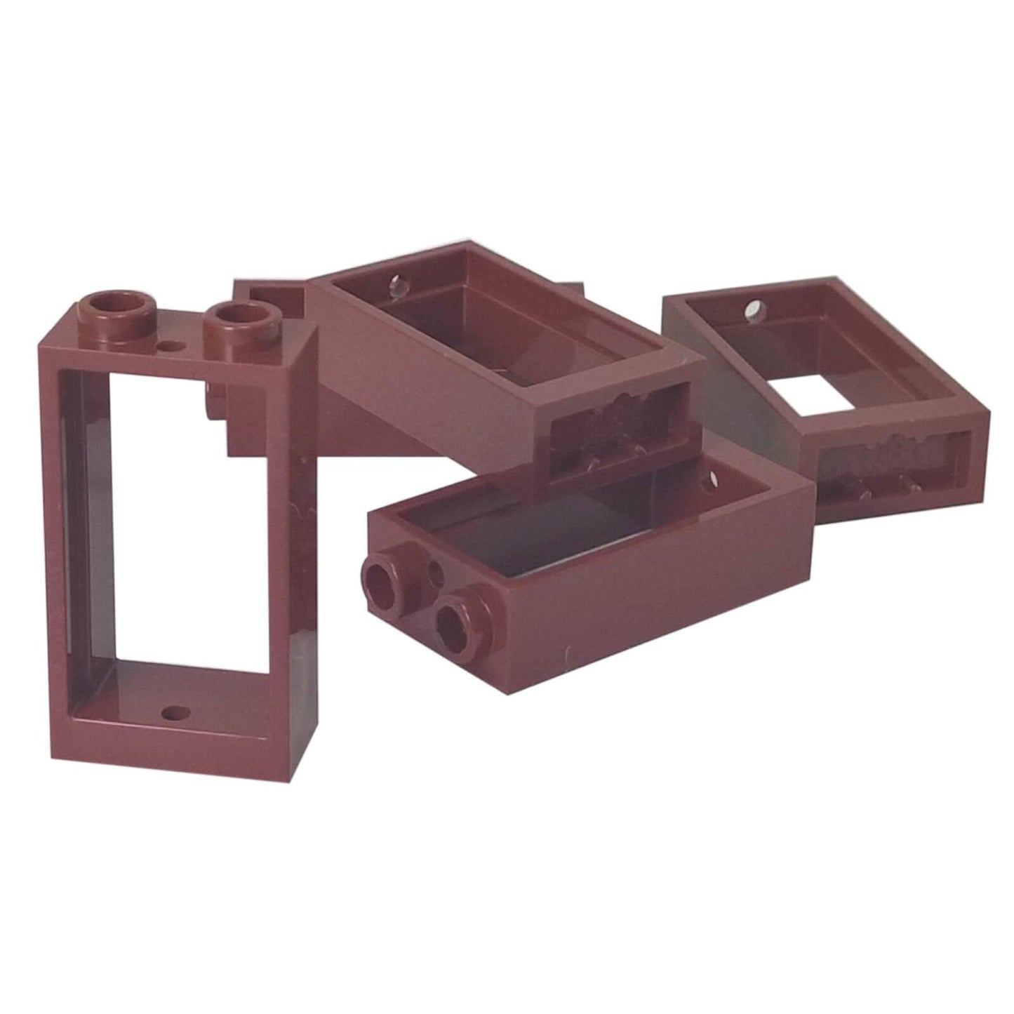 LEGO window 1x2x3 flat front part 60593 building element, reddish brown
