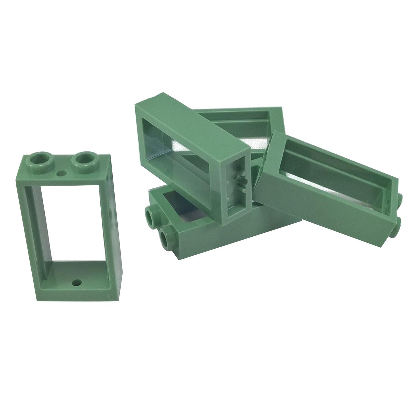 LEGO window 1x2x3 flat front part 60593 building element, sand green