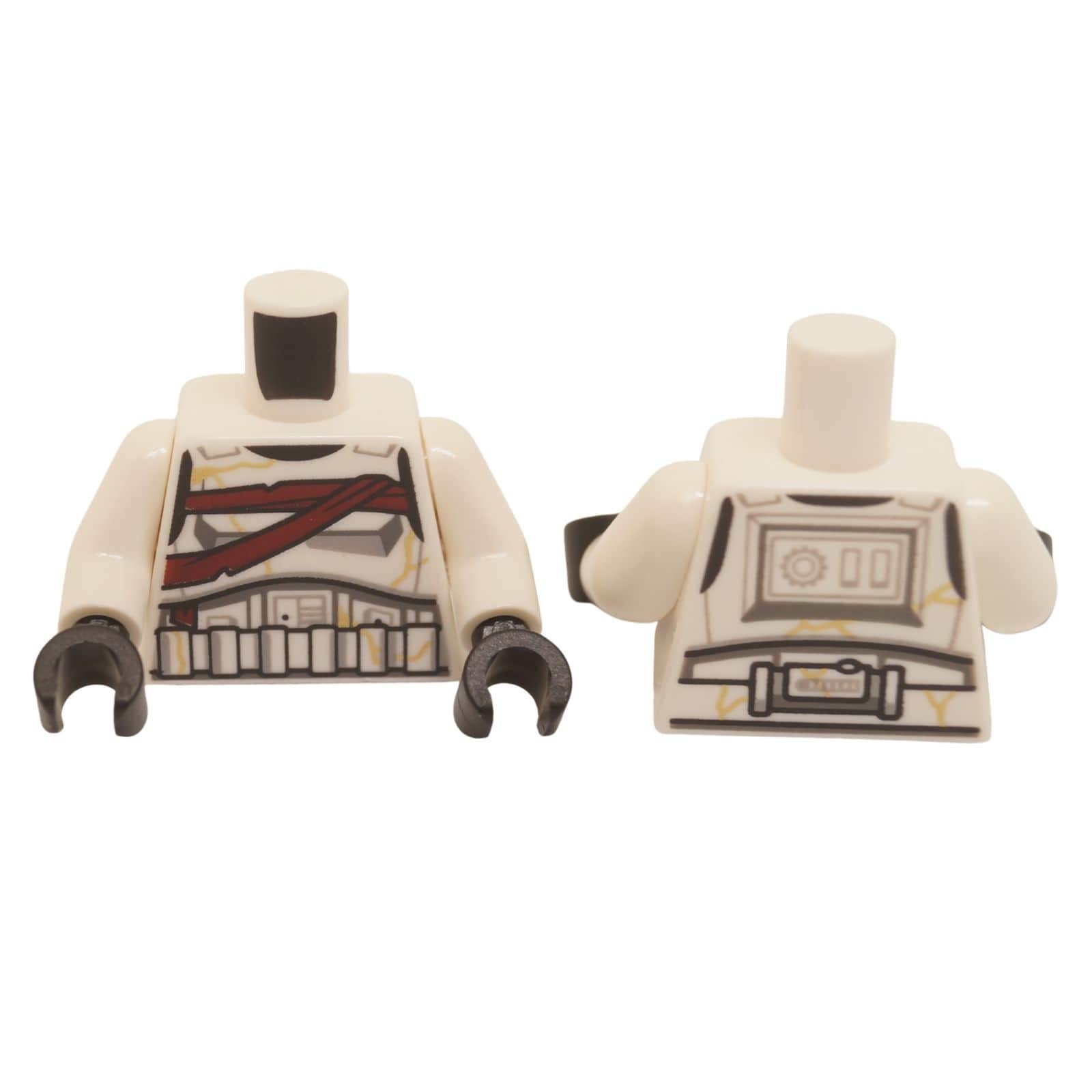 LEGO Zombie Stormtrooper Torso 973pb6149c01 with dark red bandages and gold cracks front view