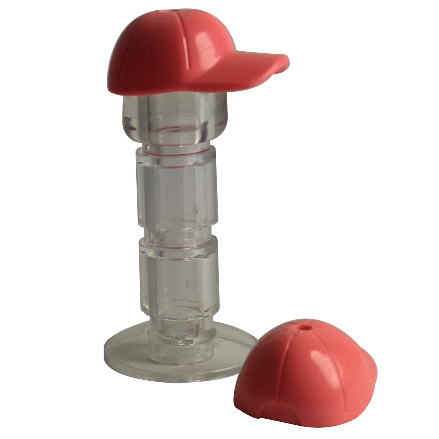 LEGO® minifigure cap with short curved bill, seams and top hole 11303 in coral