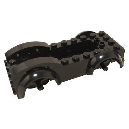 Vehicle, Base 5 x 10 x 2 1/2 with Mudguards and 6 x 2 Recessed Center with 3 Holes with (Same Color) Wheels Holders Attached