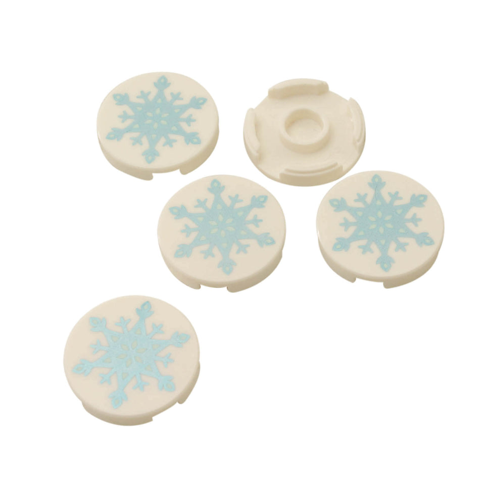Pieza lisa redonda de 2x2 con copo de nieve 14769pb182