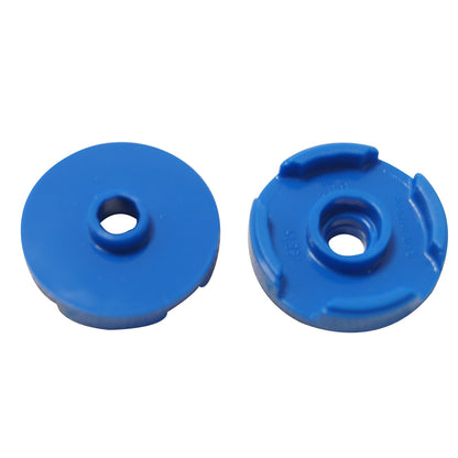 LEGO® Tile Round 2 x 2 with open stud (18674) in blue, featuring a smooth circular top with a central hollow stud.
