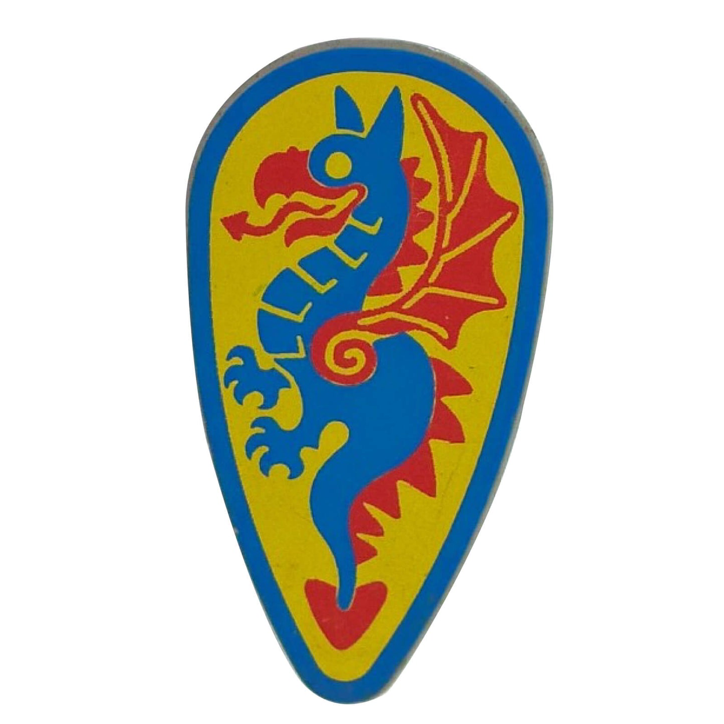Shield Ovoid with Dragon Blue and Red Pattern