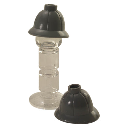 LEGO minifigure pith helmet with rounded dome and wide brim in dark bluish gray commonly used for explorer or safari themed minifigures part 30172