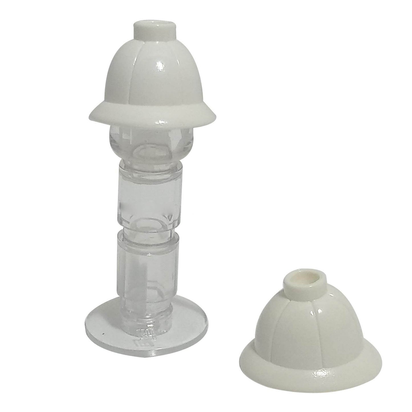 LEGO minifigure pith helmet with rounded dome and wide brim in white commonly used for explorer or safari themed minifigures part 30172
