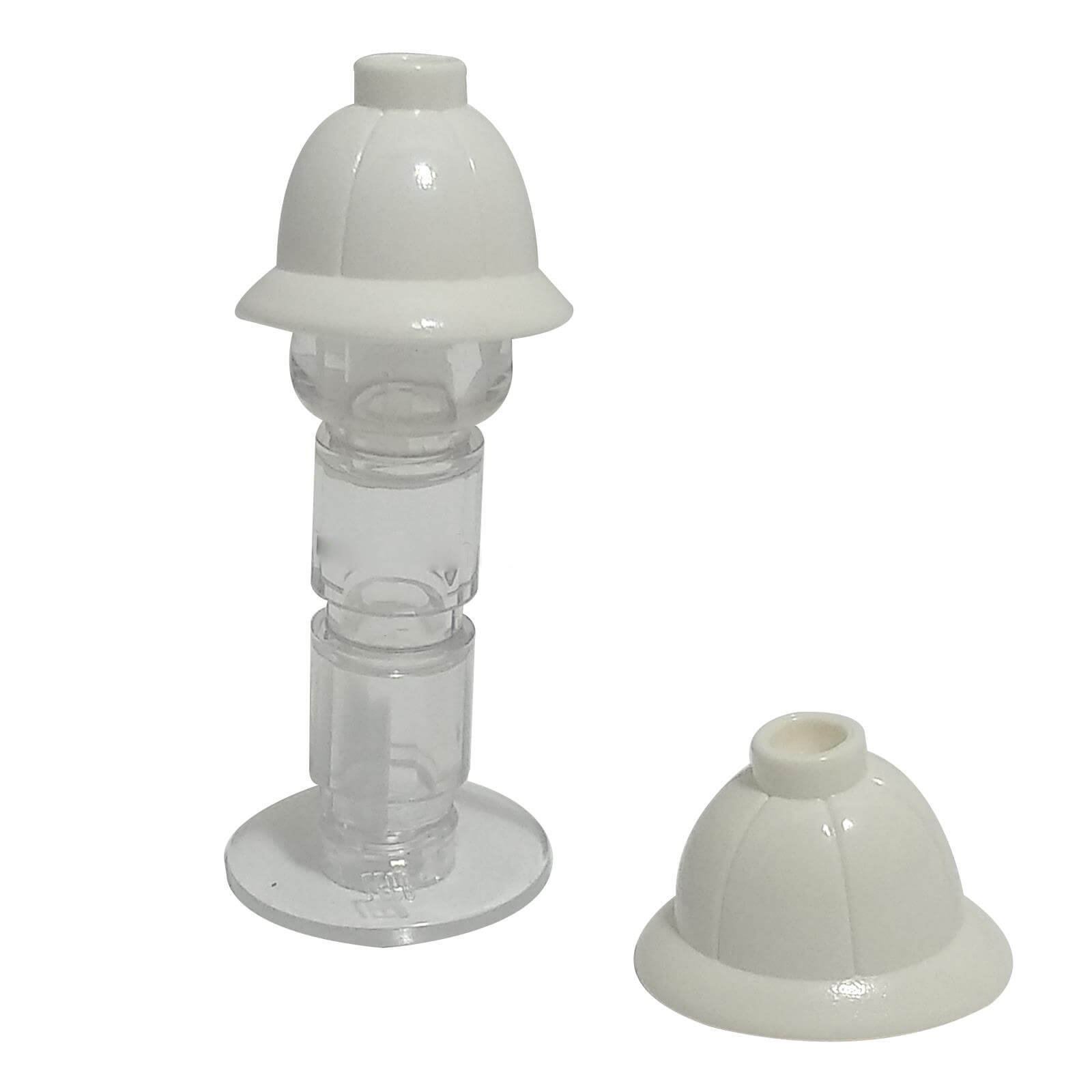 LEGO minifigure pith helmet with rounded dome and wide brim in white commonly used for explorer or safari themed minifigures part 30172