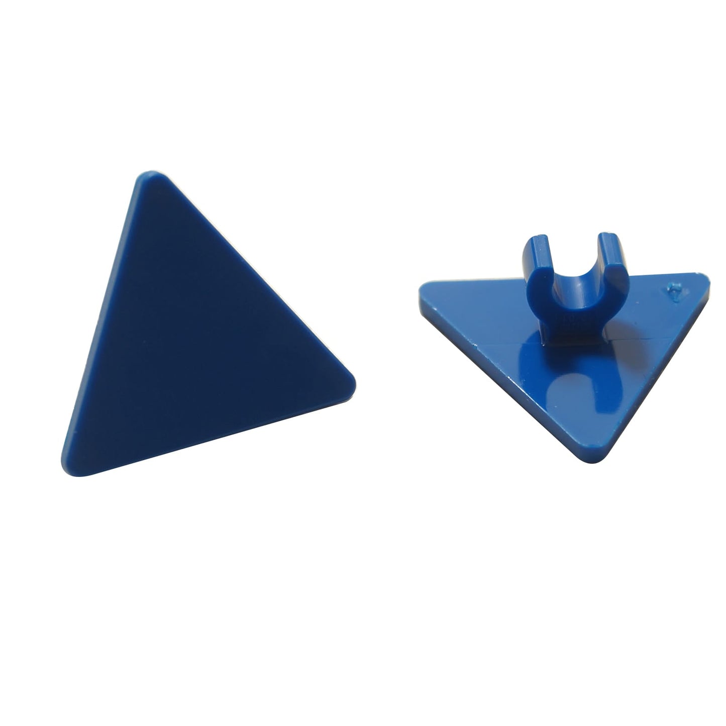 LEGO® Road Sign 2x2 Triangle with Clip part (892) in a blue color, highlighting its shape and clip-on attachment.
