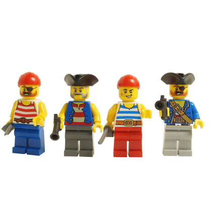 Minifigure LEGO® Pirates – 4 Pirati con Pistole e Spade