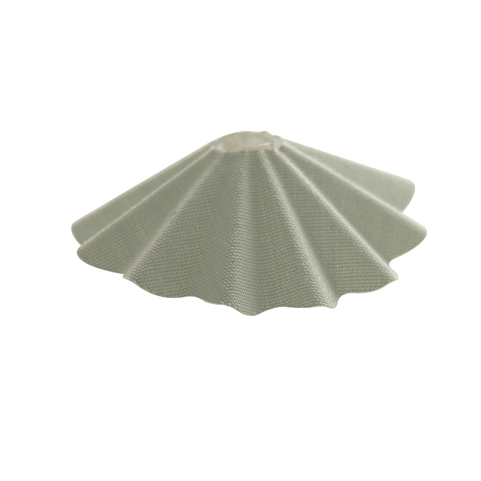 Light Aqua mini doll cloth skirt in traditional starched fabric style, folded into layered ruffles with soft flexible material