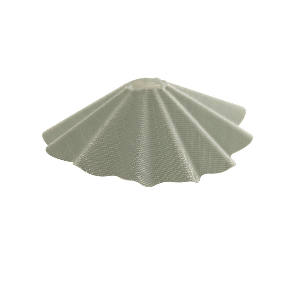 Light Aqua mini doll cloth skirt in traditional starched fabric style, folded into layered ruffles with soft flexible material