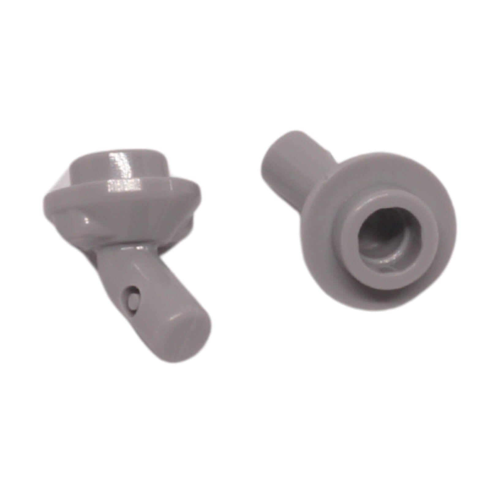 Light bluish gray bar 1L with angled hollow stud for clip connections, small mounts, and compact attachments

