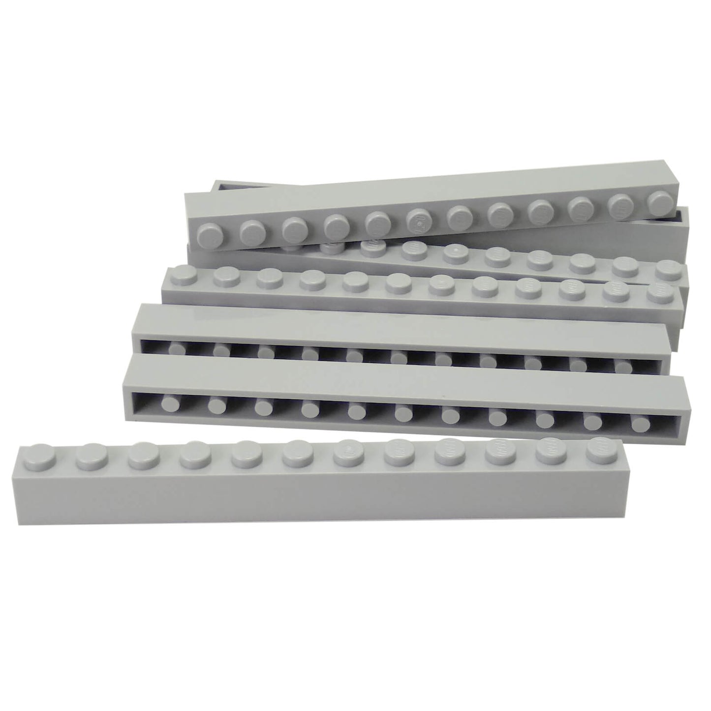 Light bluish gray brick 1 x 12 part 6112, long rectangular building brick for walls, beams and structural builds
