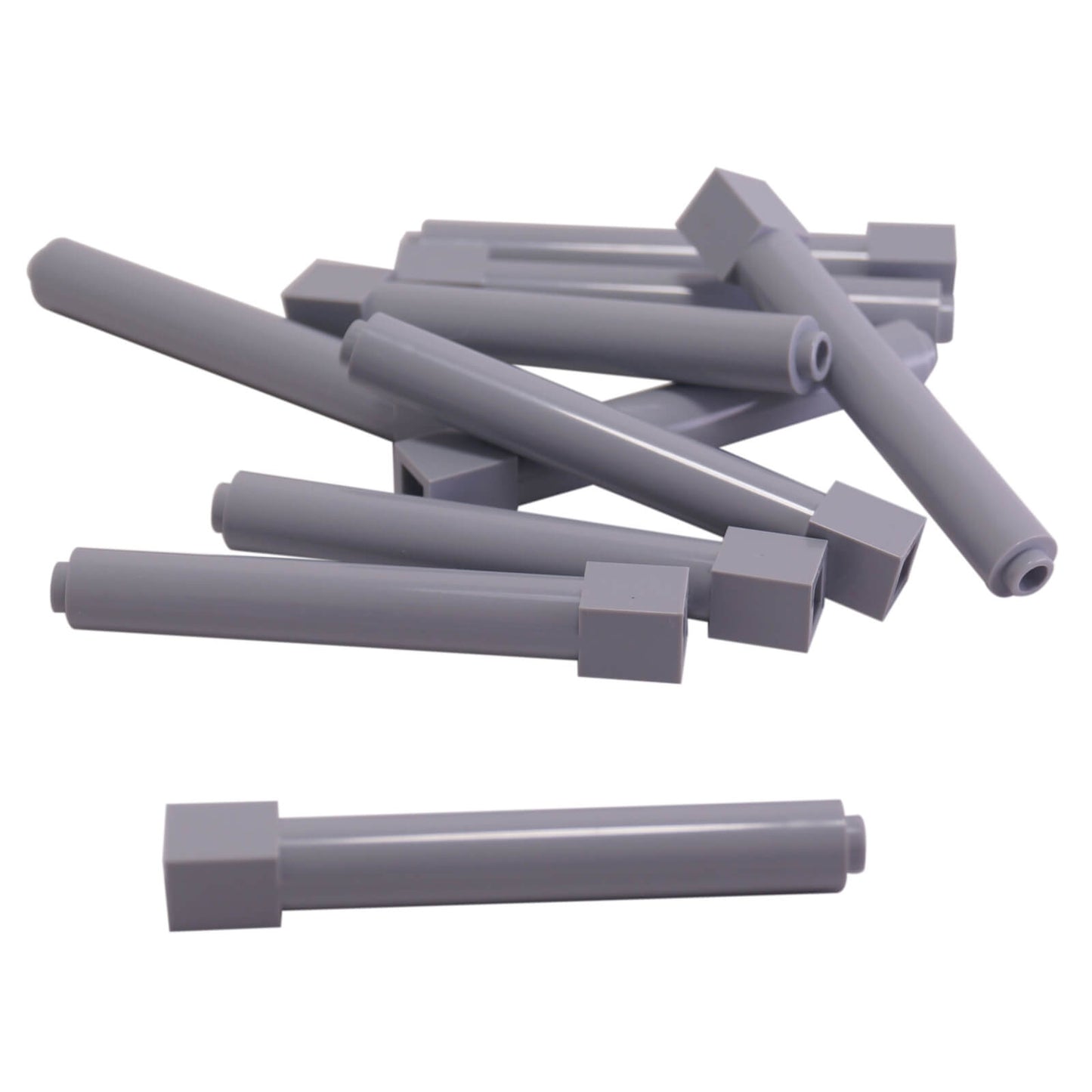 Light bluish gray solid pillar support 1x1x6, tall rectangular column piece for structural support and detailing.
