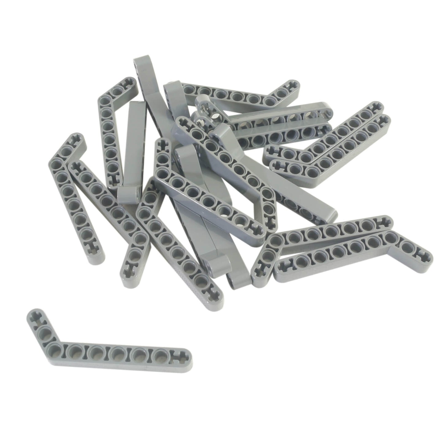 Technic bras de levage modifié coudé épais 1x9 (7-3) gris clair, poutre angulaire avec trous pour axes pour les constructions Technic.
