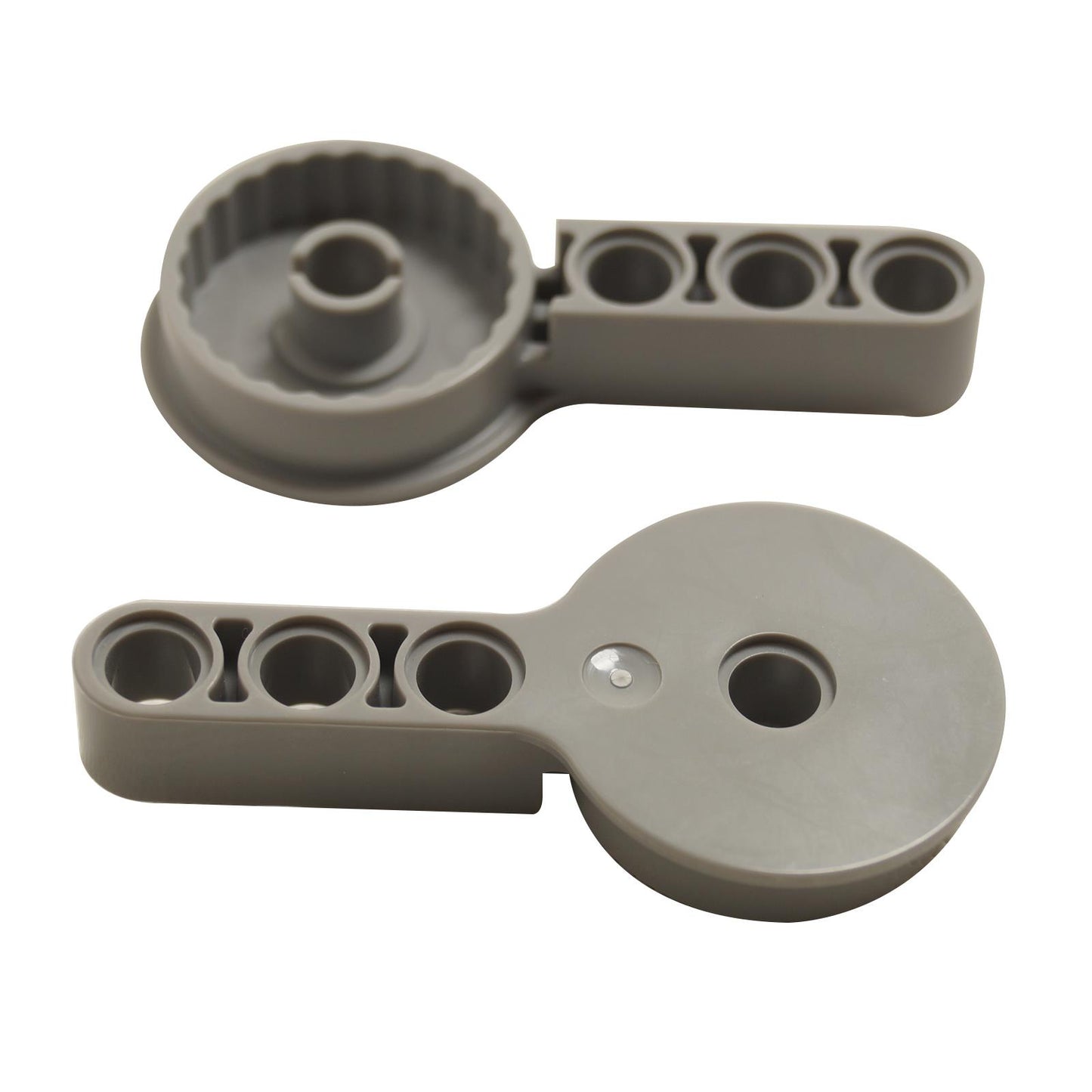 Light Bluish Gray Technic rotation joint disk with large pin connection and integrated 3L thick liftarm section