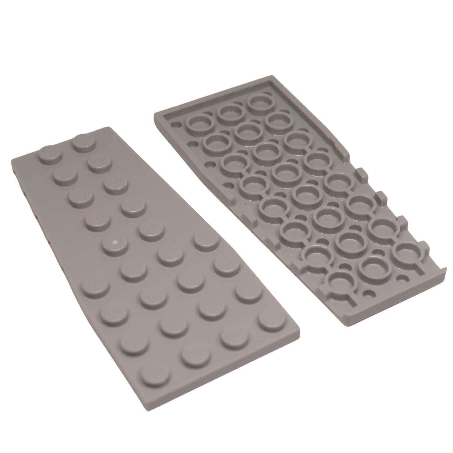 Light bluish gray wedge plate 4 x 9 with stud notches for angled shaping, wings, and custom vehicle builds
