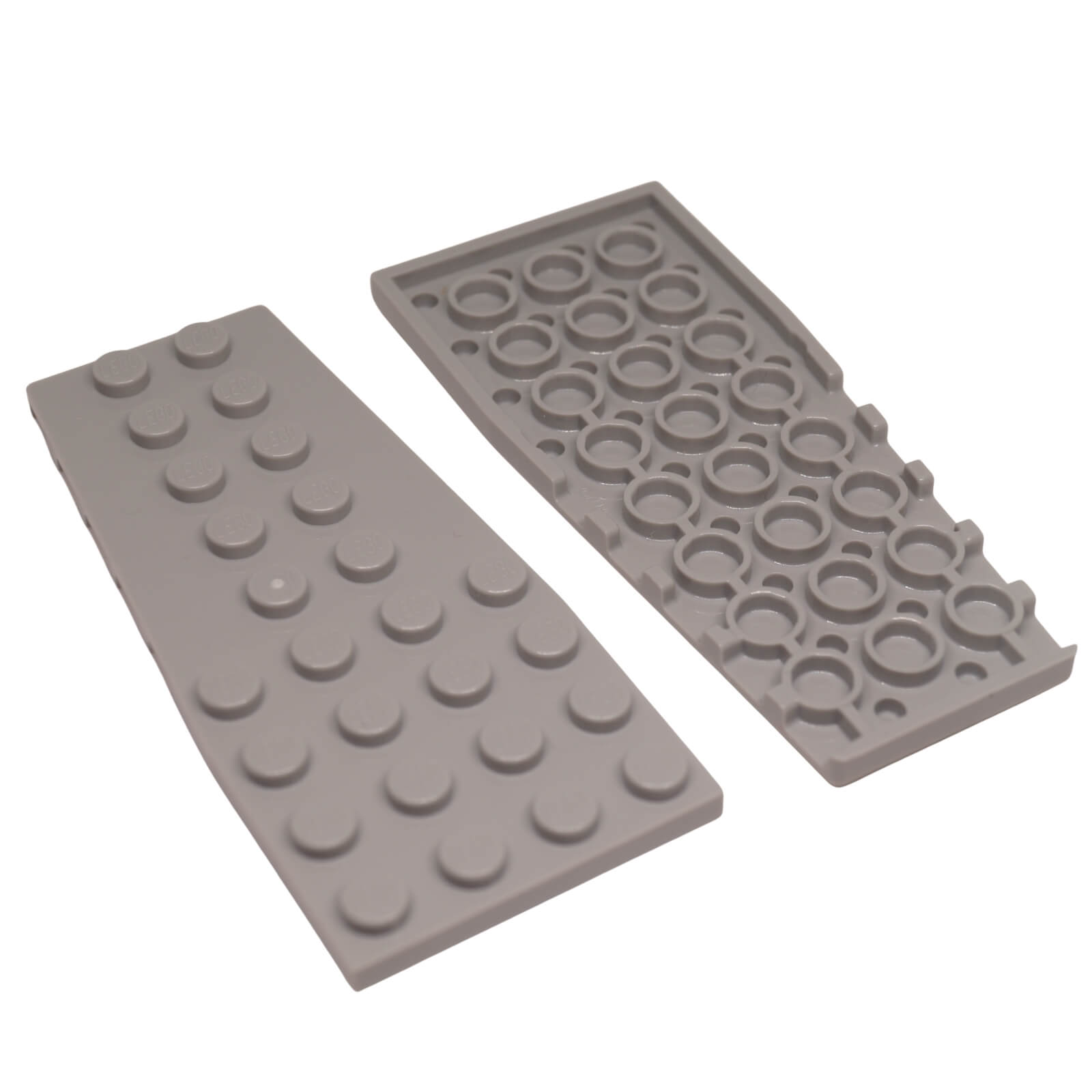 Light bluish gray wedge plate 4 x 9 with stud notches for angled shaping, wings, and custom vehicle builds
