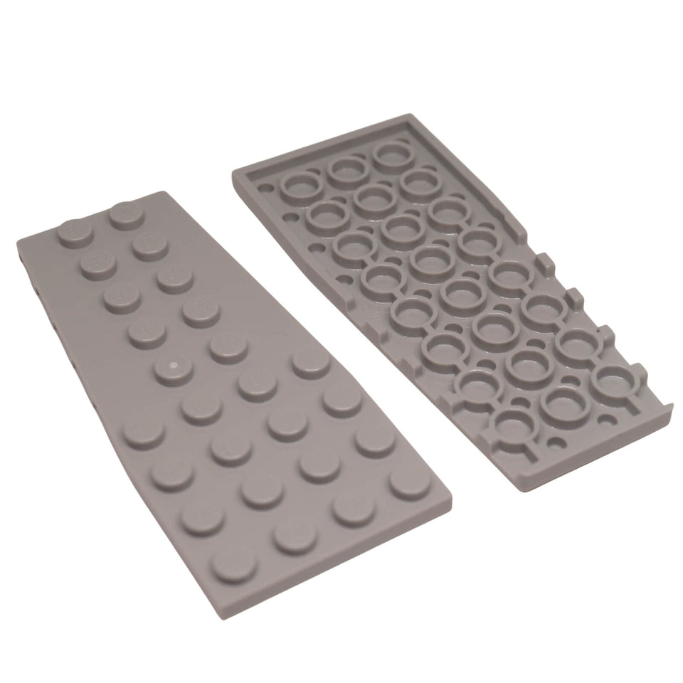 Light bluish gray wedge plate 4 x 9 with stud notches for angled shaping, wings, and custom vehicle builds
