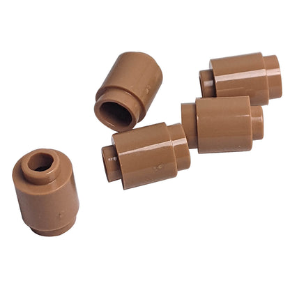 Light brown round 1 x 1 brick part 3062 with cylindrical shape for LEGO® building details and textures
