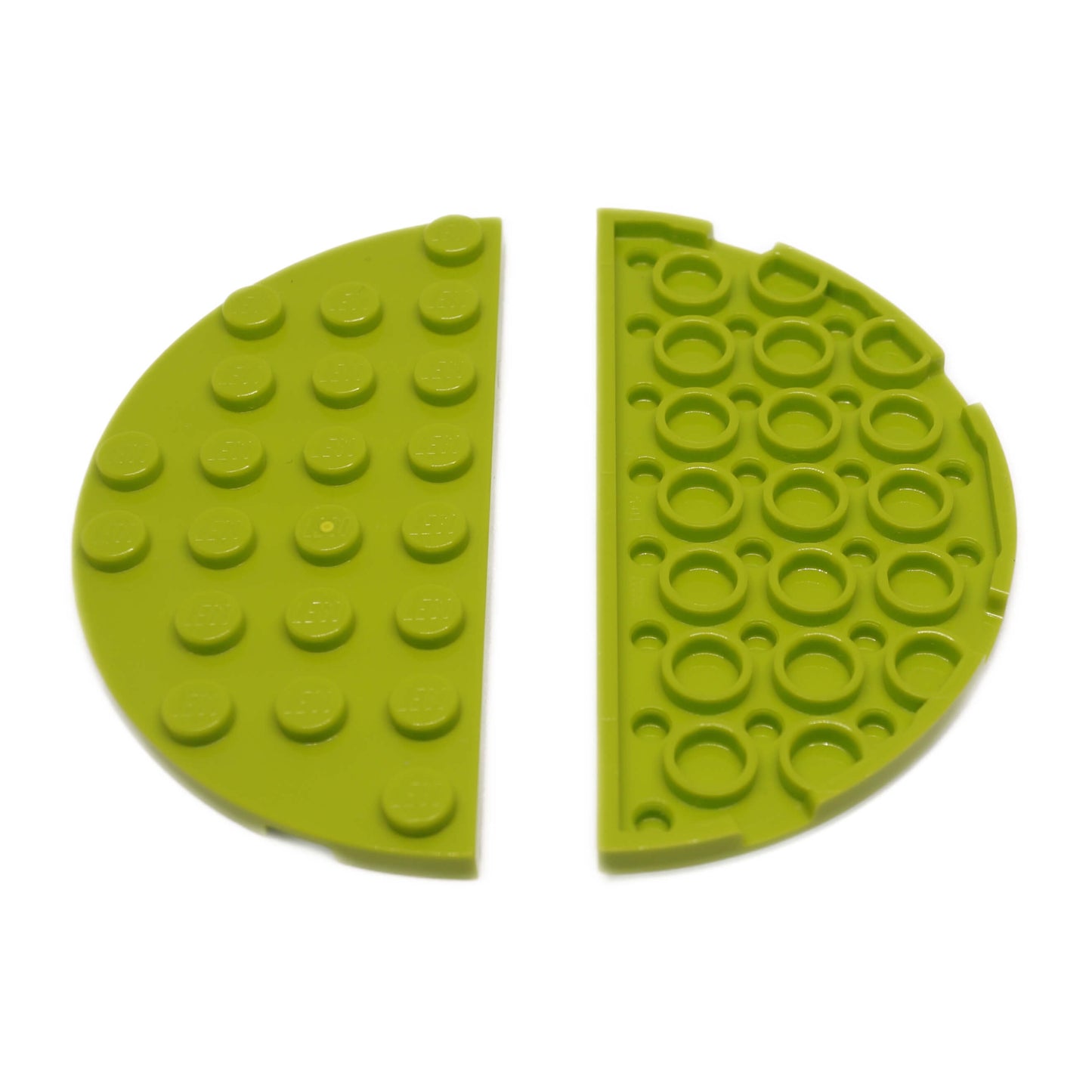 Lime placa de canto redonda dupla 4 x 8 com bordas curvas suaves para LEGO® bases e layouts de construção
