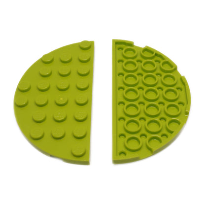 Lime placa de canto redonda dupla 4 x 8 com bordas curvas suaves para LEGO® bases e layouts de construção
