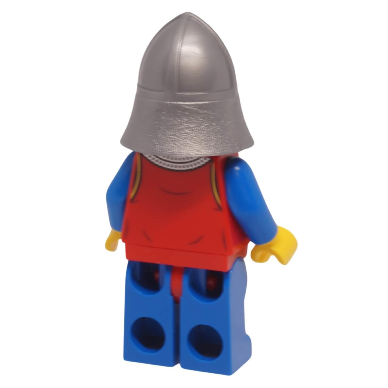 LEGO Lion Knight Female Minifigure bdp278 with flat silver neck protector helmet and dual facial expressions back profile