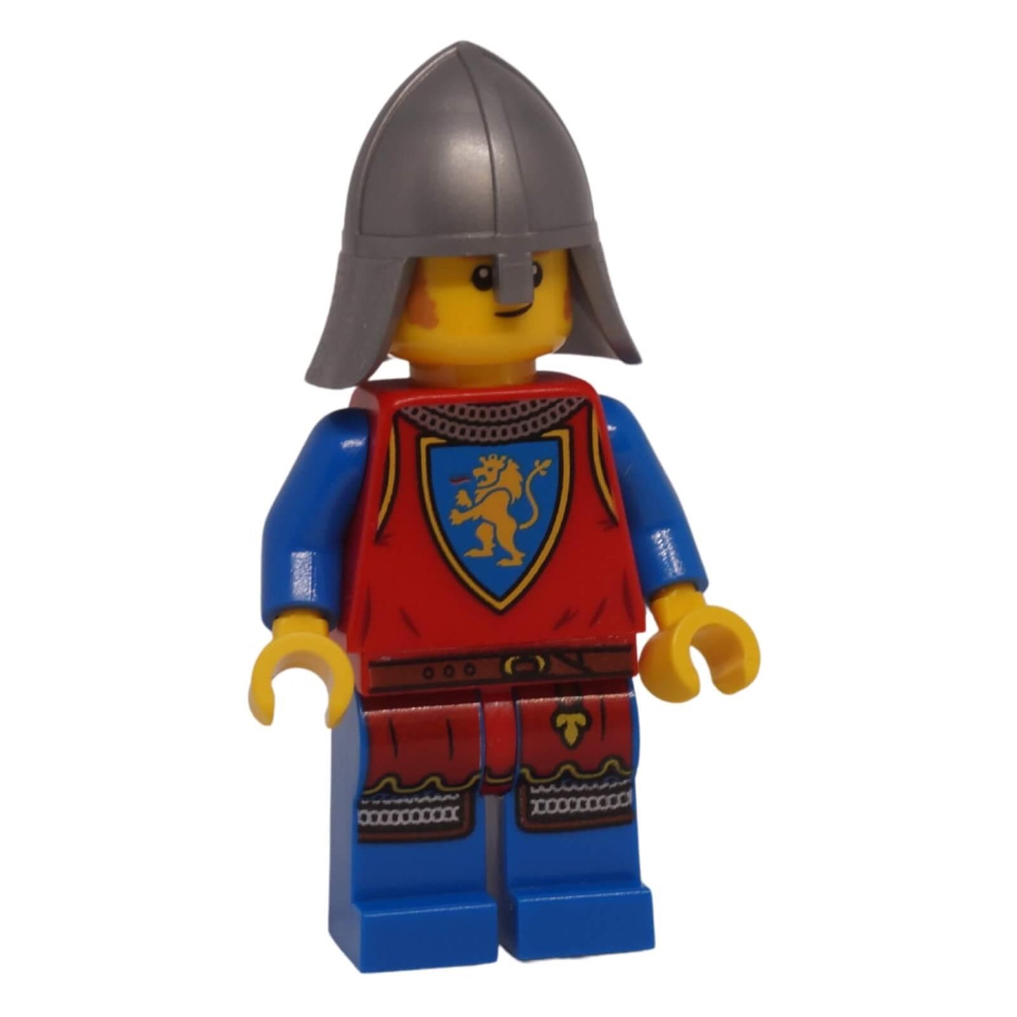 LEGO Lion Knight Minifigure bdp275 with flat silver neck protector helmet
