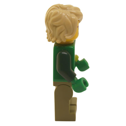 LEGO® NINJAGO® Lloyd Core minifigure side view with blonde hair and green arms