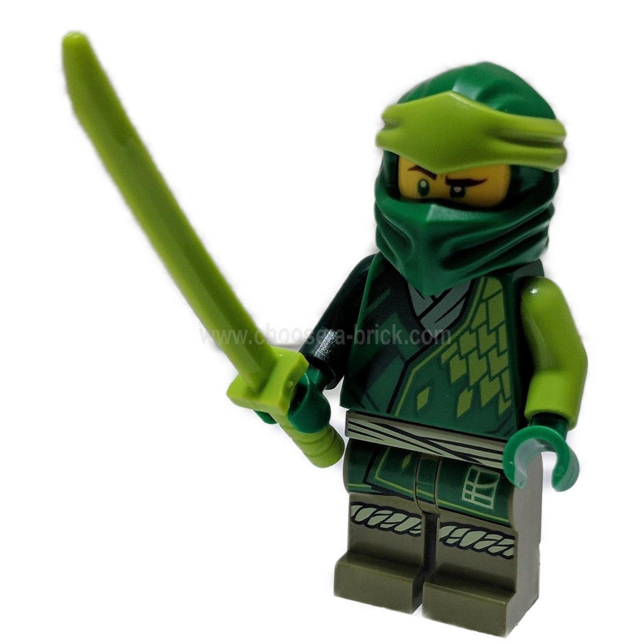 LEGO NINJAGO Lloyd Core Minifiguur groene ninja kostuum hoofddeksel en limoen zwaard accessoire