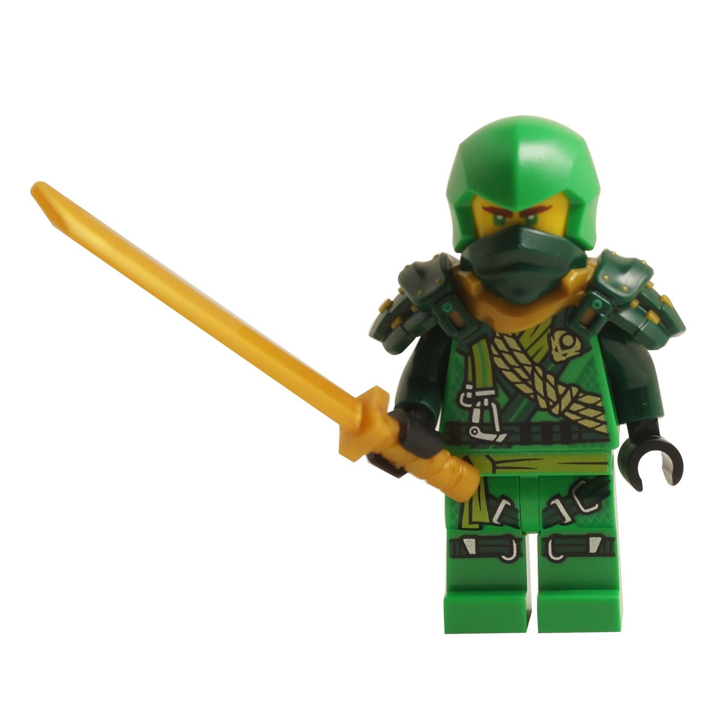 LEGO® NINJAGO Lloyd Dragons Rising climber minifigure njo876 with green armor, shoulder armor and golden sword